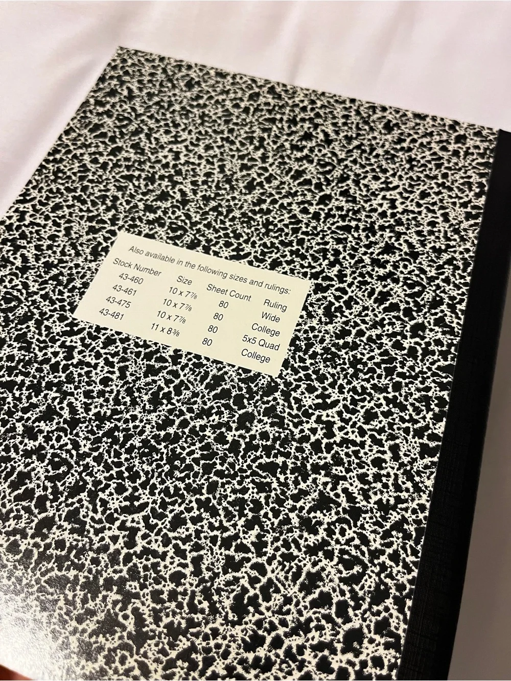 National Brand Composition Notebook College Ruled 80 Sheets Black White 10x7.8